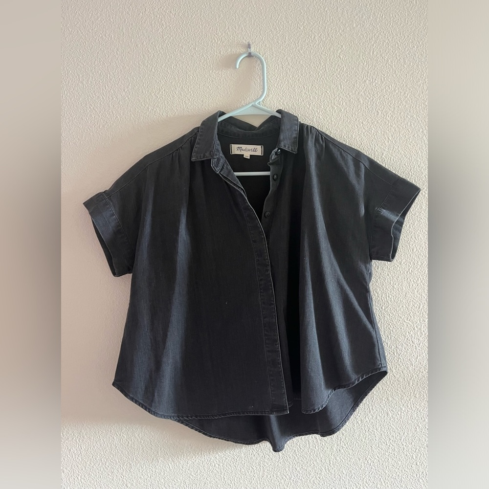 Madewell Short Sleeve Black Denim Shirt